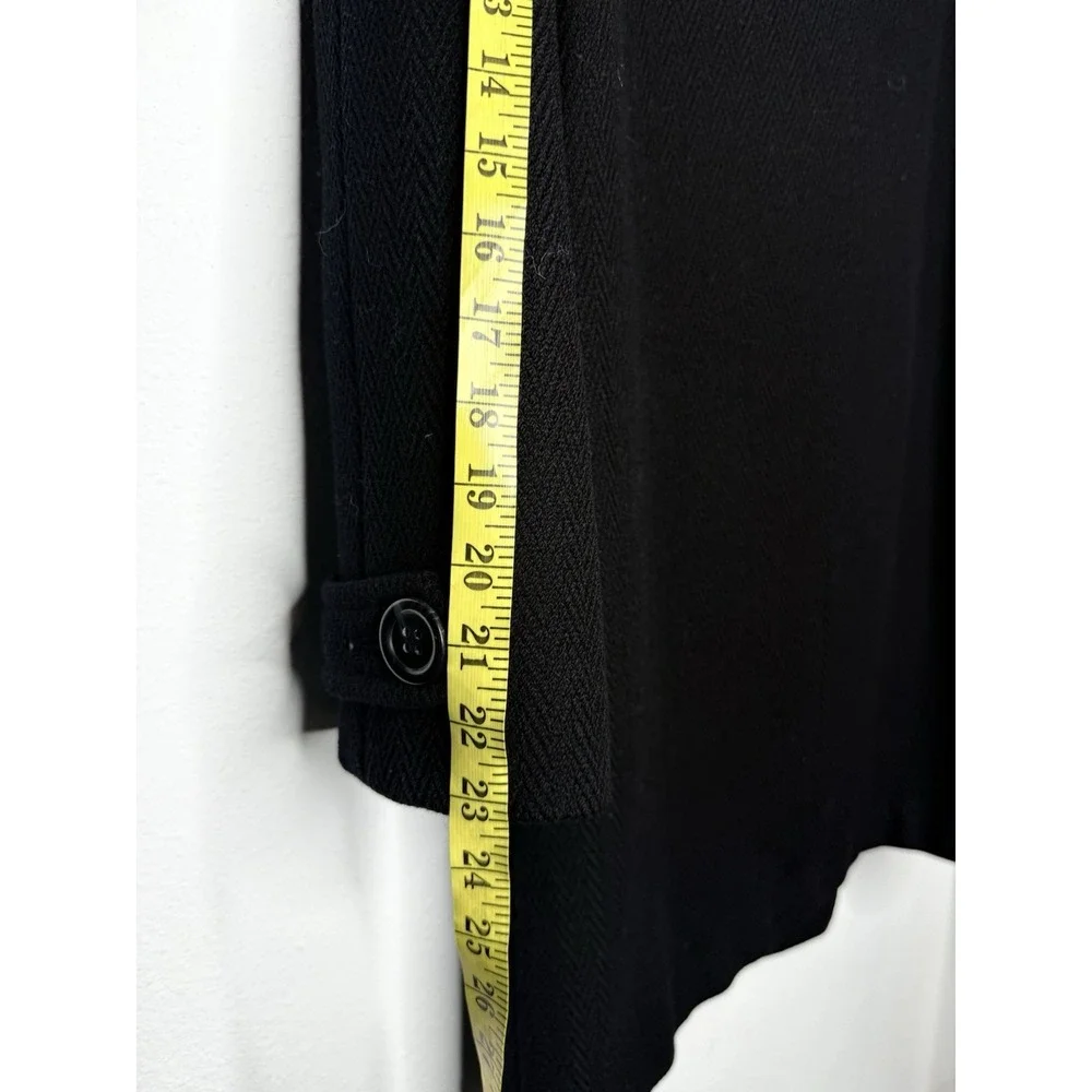 Vintage Alorna Pea Coat Large Black 80s Made In‎ USA 100% Wool Classic Luxury